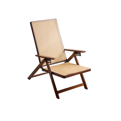 Modern Minimalist Square Rectangular Nan Bamboo Resin Weaving Foldable Recliner Backrest Armrest For Living Room