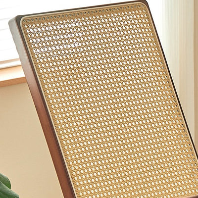 Modern Minimalist Square Rectangular Nan Bamboo Resin Weaving Foldable Recliner Backrest Armrest For Living Room