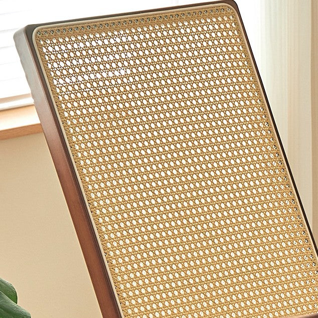 Modern Minimalist Square Rectangular Nan Bamboo Resin Weaving Foldable Recliner Backrest Armrest For Living Room