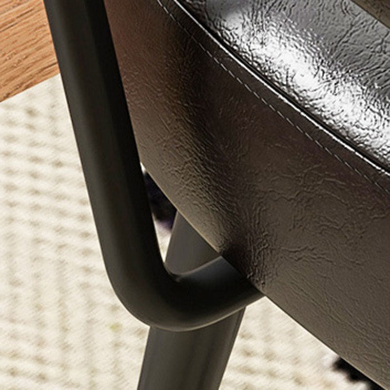 Contemporary Nordic Square Rectangular Carbon Steel Oil Wax Leather Jacquard Fabric Sunflower Pattern 360°Swivel Desk Chair Backrest Armrest For Home Office