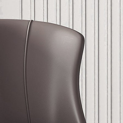 Contemporary Nordic Square Rectangular Cat Scratch Leather Steel Pipe Dining Chair Backrest Armless For Dining Room & Kitchen