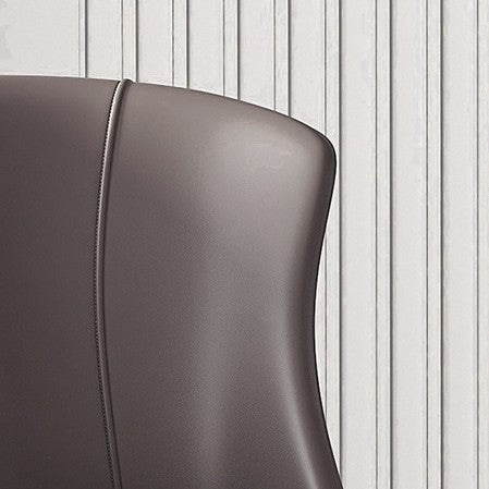 Contemporary Nordic Square Rectangular Cat Scratch Leather Steel Pipe Dining Chair Backrest Armless For Dining Room & Kitchen