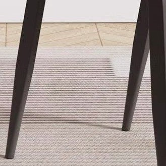 Contemporary Nordic Square Rectangular Cat Scratch Leather Steel Pipe Dining Chair Backrest Armless For Dining Room & Kitchen