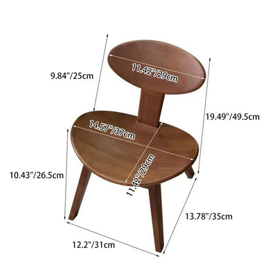 Contemporary Nordic Ellipse Ebony Wood Low Stool Backrest For Living Room