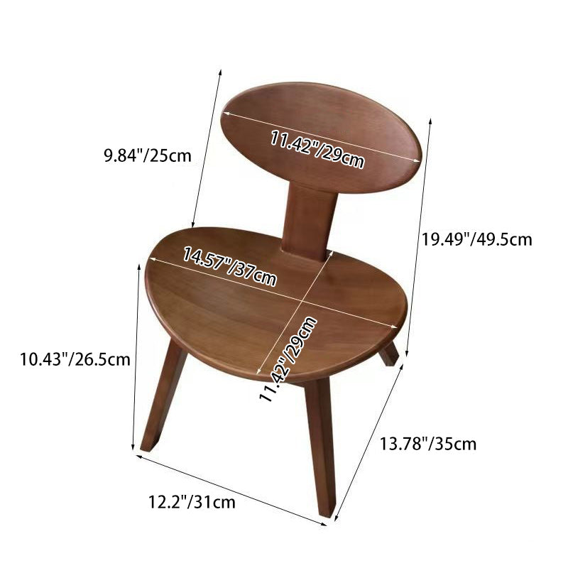 Contemporary Nordic Ellipse Ebony Wood Low Stool Backrest For Living Room