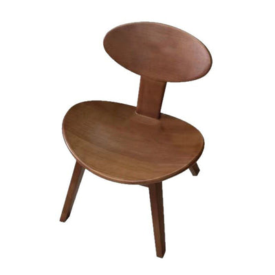 Contemporary Nordic Ellipse Ebony Wood Low Stool Backrest For Living Room
