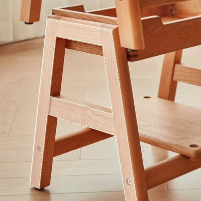 Modern Minimalist Square Rectangular Cherry Wood Storage Stackable Low Stool For Living Room