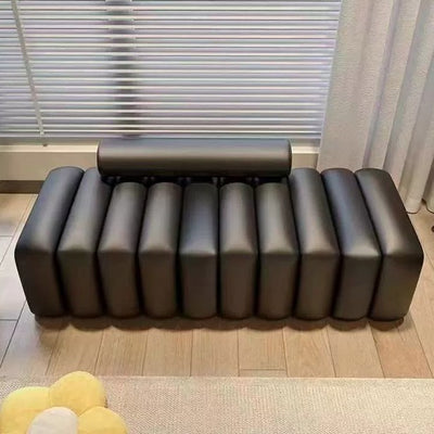 Modern Luxury Rectangular Pine Wood Cat Scratch Leather Velvet Bench For Living Room