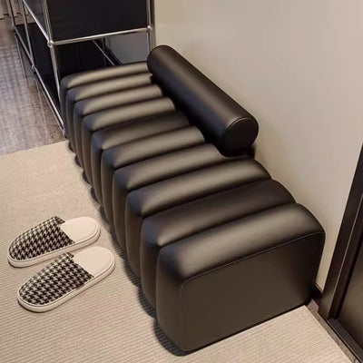 Modern Luxury Rectangular Pine Wood Cat Scratch Leather Velvet Bench For Living Room