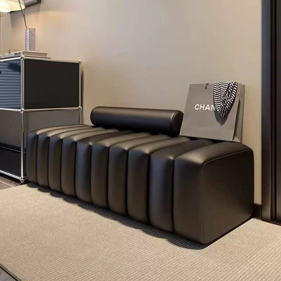 Modern Luxury Rectangular Pine Wood Cat Scratch Leather Velvet Bench For Living Room