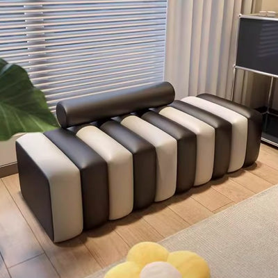 Modern Luxury Rectangular Pine Wood Cat Scratch Leather Velvet Bench For Living Room