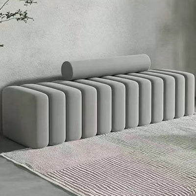 Modern Luxury Rectangular Pine Wood Cat Scratch Leather Velvet Bench For Living Room