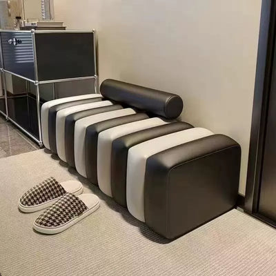 Modern Luxury Rectangular Pine Wood Cat Scratch Leather Velvet Bench For Living Room