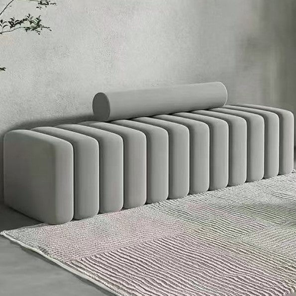 Modern Luxury Rectangular Pine Wood Cat Scratch Leather Velvet Bench For Living Room