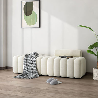 Modern Luxury Rectangular Pine Wood Cat Scratch Leather Velvet Bench For Living Room