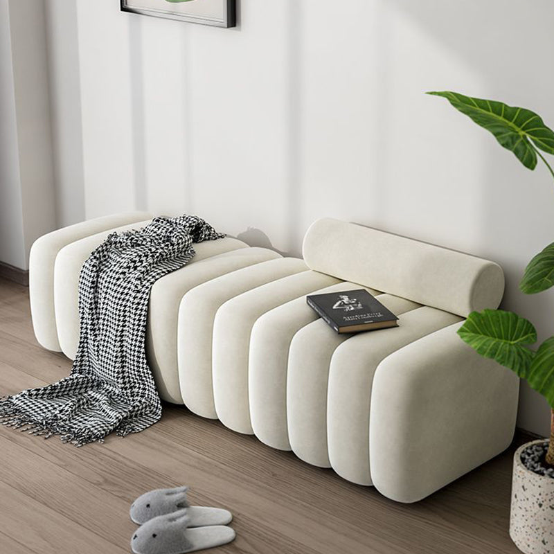 Modern Luxury Rectangular Pine Wood Cat Scratch Leather Velvet Bench For Living Room