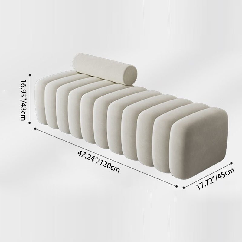 Modern Luxury Rectangular Pine Wood Cat Scratch Leather Velvet Bench For Living Room