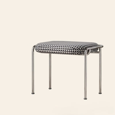 Contemporary Nordic Square Rectangular Carbon Steel Cotton-linen Low Stool For Living Room