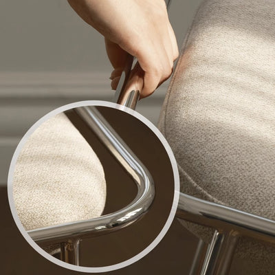 Contemporary Nordic Square Rectangular Carbon Steel Cotton-linen Low Stool For Living Room