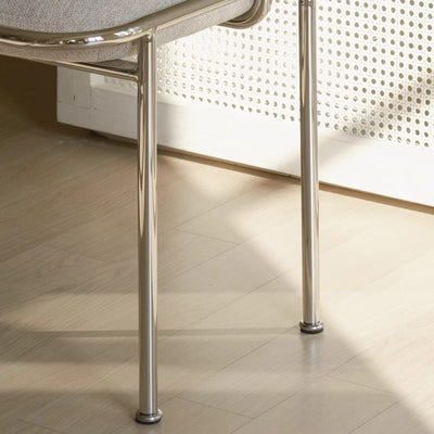 Contemporary Nordic Square Rectangular Carbon Steel Cotton-linen Low Stool For Living Room