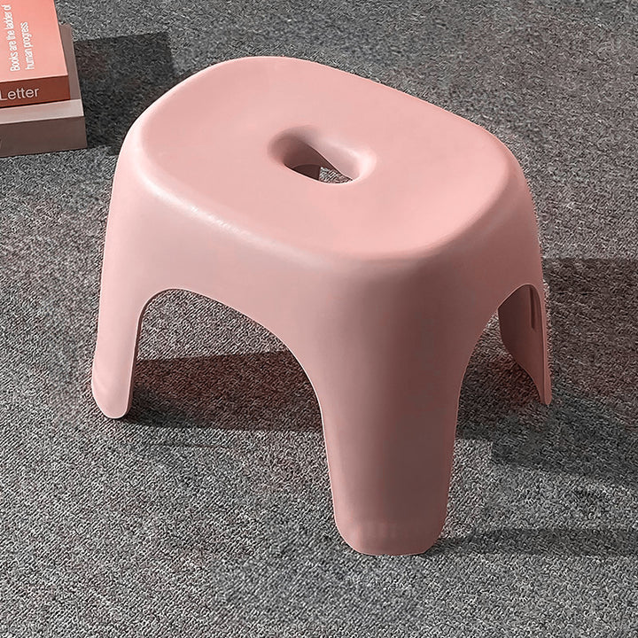 Taburete Bajo Cuadrado Rectangular Minimalista Moderno Apilable de PP Para Sala de Estar 