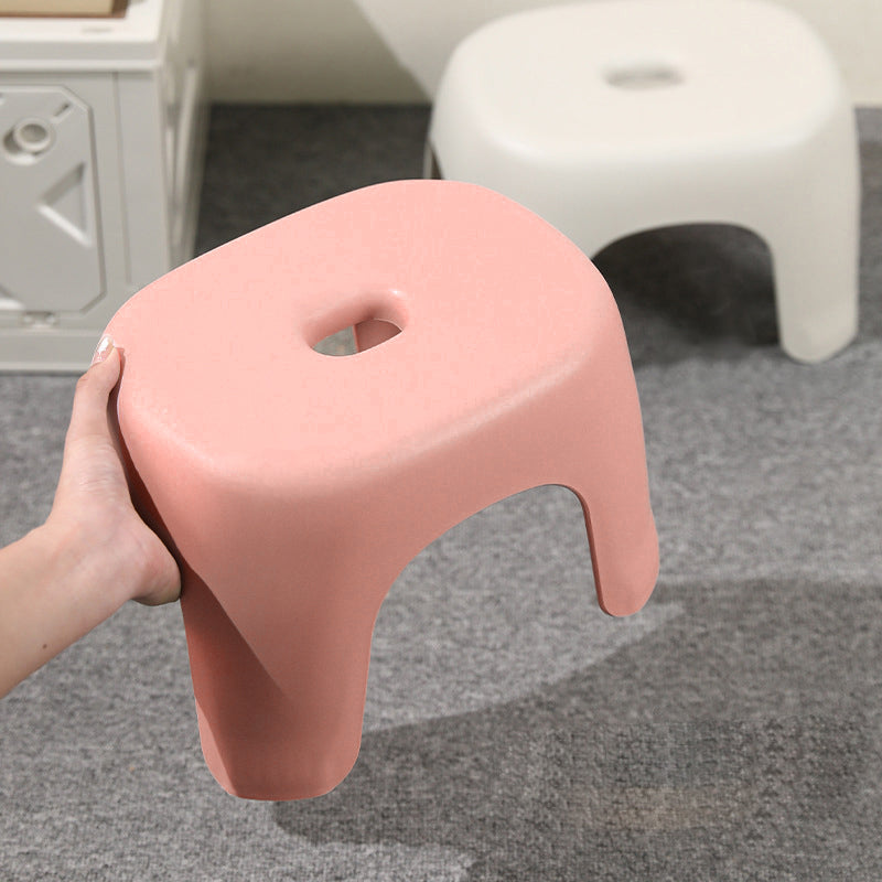 Taburete Bajo Cuadrado Rectangular Minimalista Moderno Apilable de PP Para Sala de Estar 