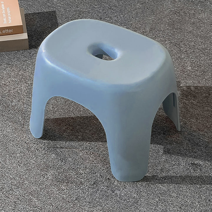 Taburete Bajo Cuadrado Rectangular Minimalista Moderno Apilable de PP Para Sala de Estar 