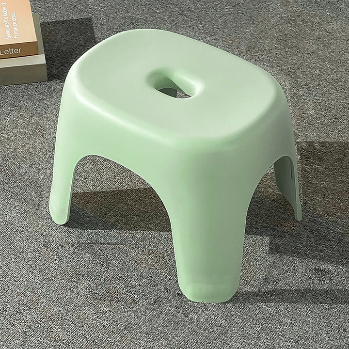 Taburete Bajo Cuadrado Rectangular Minimalista Moderno Apilable de PP Para Sala de Estar 