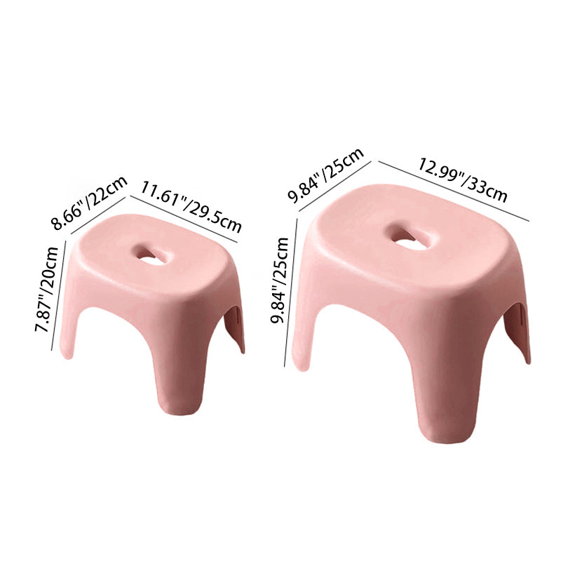 Taburete Bajo Cuadrado Rectangular Minimalista Moderno Apilable de PP Para Sala de Estar 