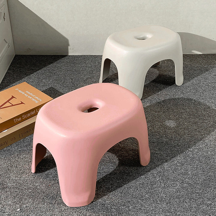 Taburete Bajo Cuadrado Rectangular Minimalista Moderno Apilable de PP Para Sala de Estar 