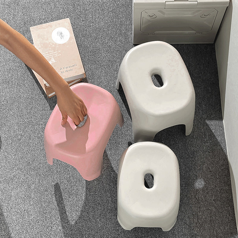 Taburete Bajo Cuadrado Rectangular Minimalista Moderno Apilable de PP Para Sala de Estar 