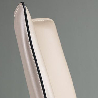 Modern Minimalist Square Rectangular Saddle Leather Carbon Steel Dining Chair Backrest Armless For Dining Room & Kitchen