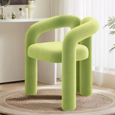 Modern Minimalist Square Rectangular Velvet Iron Vanity Stool Backrest Armrest For Bedroom