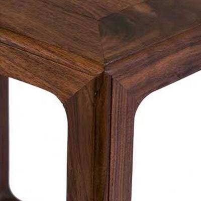 Traditional Chinese Square Rectangular Solid Wood Low Stool For Living Room