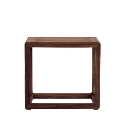 Traditional Chinese Square Rectangular Solid Wood Low Stool For Living Room