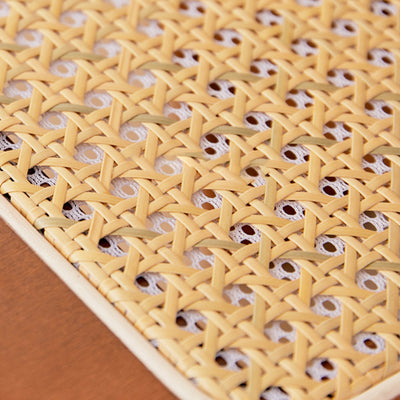 Traditional Chinese Square Rectangular Rubberwood Faux Wicker Weaving Dining Chair Backrest Armless For Dining Room & Kitchen