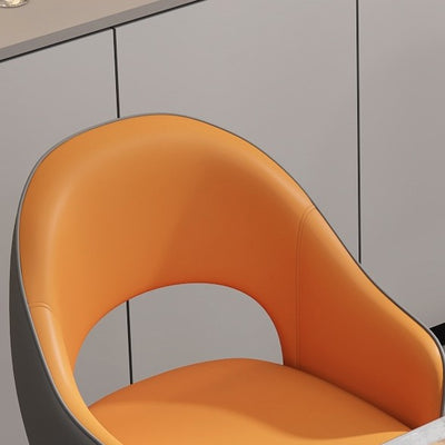 Contemporary Nordic Square Rectangular MDF Faux Leather Iron Dining Chair Backrest Armrest For Dining Room & Kitchen