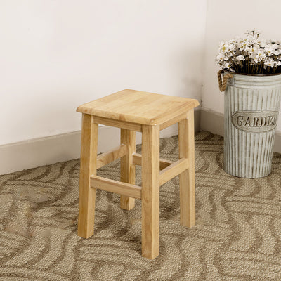 Traditional Chinese Square Rectangular Solid Wood Low Stool For Living Room