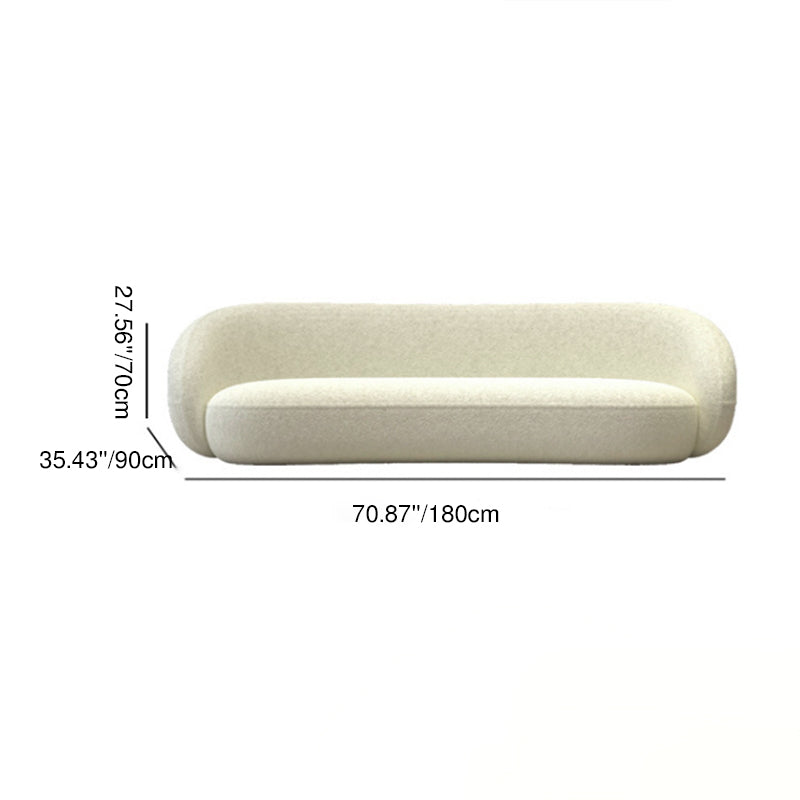 Contemporary Nordic Round Arc-shaped Lamb Fleece Iron Solid Wood Plywood Sofa Backrest Armrest For Living Room