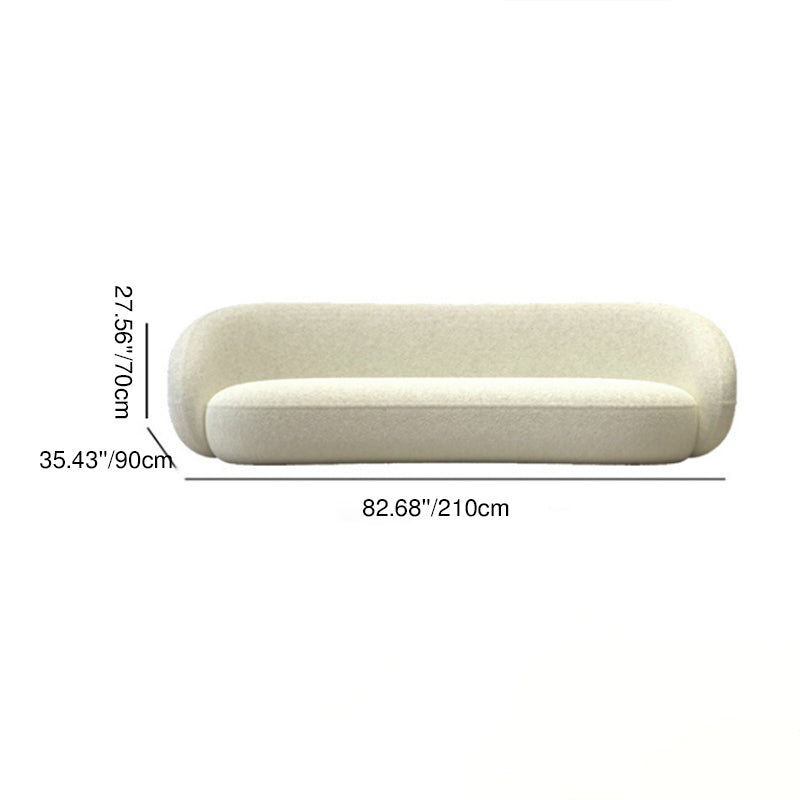 Contemporary Nordic Round Arc-shaped Lamb Fleece Iron Solid Wood Plywood Sofa Backrest Armrest For Living Room