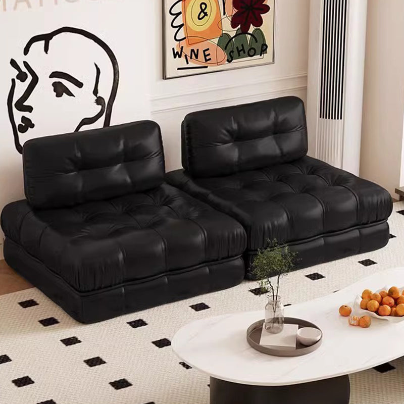 Modern Minimalist Square Rectangular Solid Wood Pebble Velvet Fine Linen Suede Velvet Oil Wax Leather Removable Sofa Backrest Footrest For Living Room