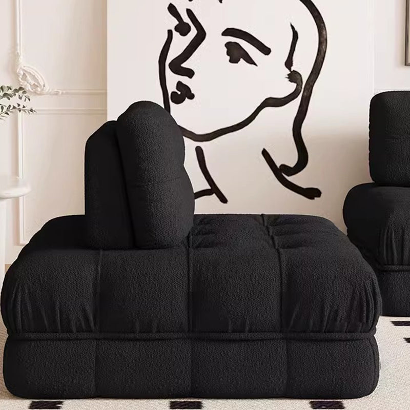 Modern Minimalist Square Rectangular Solid Wood Pebble Velvet Fine Linen Suede Velvet Oil Wax Leather Removable Sofa Backrest Footrest For Living Room