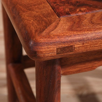Traditional Chinese Square Rosewood Low Stool For Living Room