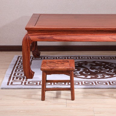 Traditional Chinese Square Rosewood Low Stool For Living Room