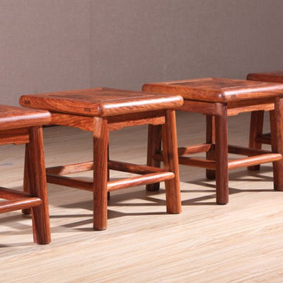Traditional Chinese Square Rosewood Low Stool For Living Room