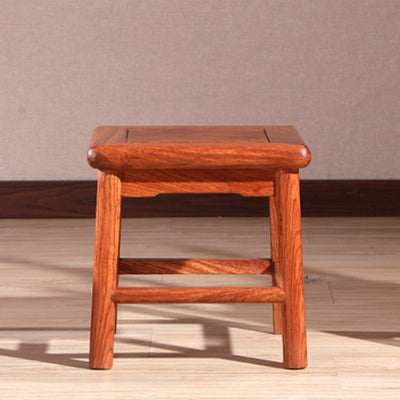 Traditional Chinese Square Rosewood Low Stool For Living Room