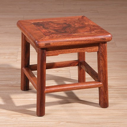 Traditional Chinese Square Rosewood Low Stool For Living Room