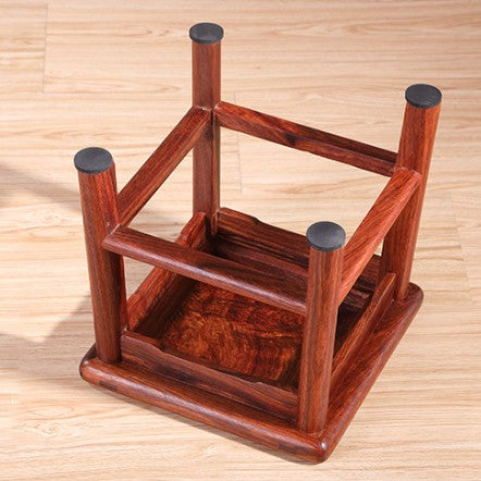 Traditional Chinese Square Rosewood Low Stool For Living Room