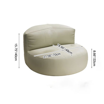 Modern Minimalist Round Microfiber Leather EPS Lazy Sofa Backrest Footrest For Living Room
