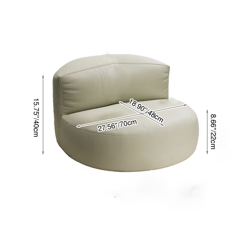 Modern Minimalist Round Microfiber Leather EPS Lazy Sofa Backrest Footrest For Living Room